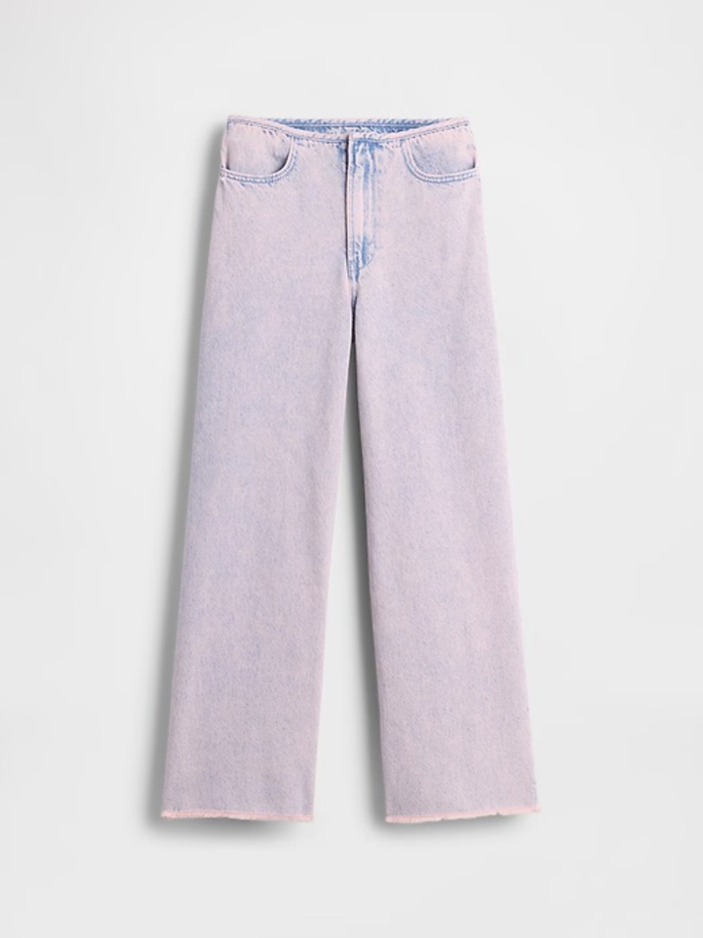 GAPkids Pink Acid Washed Loe Stride Wide-Leg Jeans